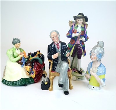 Lot 425 - A group of porcelain figures including Royal Doulton