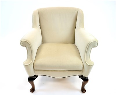 Lot 974 - A Victorian upholstered low wing arm chair