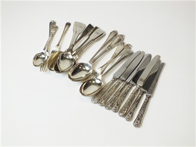 Lot 265 - A collection of silver spoons, forks and knives