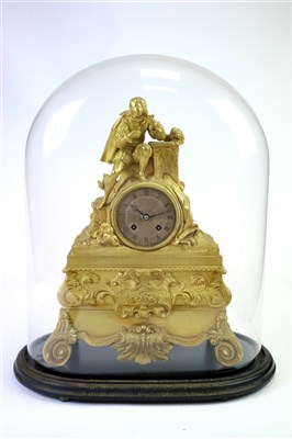 Lot 723 - A 19th century gilt cast metal mantle clock
