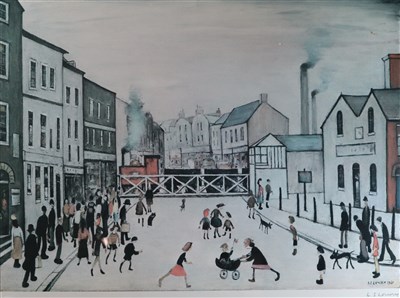 Lot 92 - Laurence Stephen Lowry, The Crossing, Signed Print