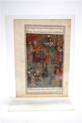 Lot 645 - A Persian illustrated leaf from a dispersed manuscript