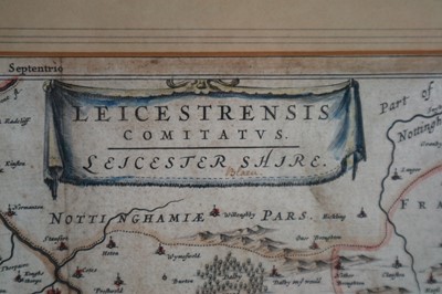 Lot 102 - Two 17th Century or later maps of Leicestershire including Christopher Saxton