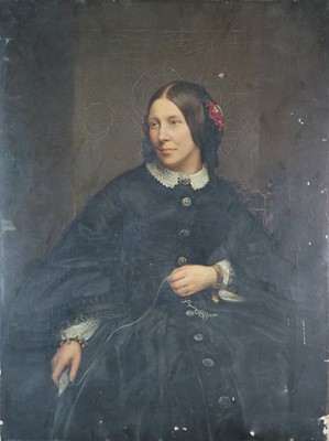 Lot 189 - British School (19th Century) Portrait of a Lady Making Lace