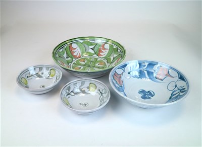 Lot 445 - Six Aldermaston studio pottery bowls