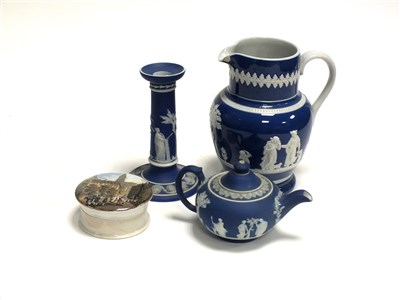 Lot 450 - A group of Wedgwood dark blue jasperware and other ceramics