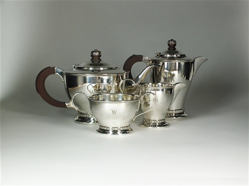 Lot 1 - A four piece silver tea service
