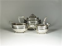 Lot 12 - A three piece silver tea service