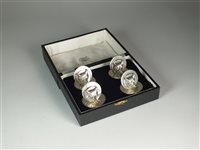 Lot 35 - A cased set of four silver menu holders