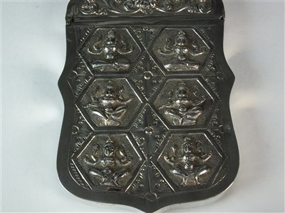 Lot 26 - An Indian white metal card case