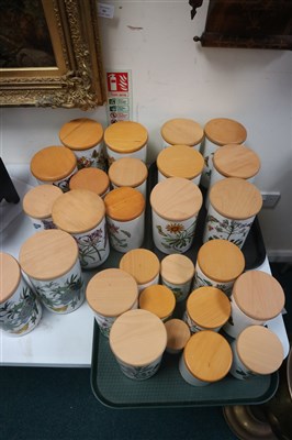 Lot 454 - A collection of Portmeirion Botanic Garden storage jars and covers