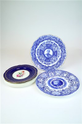 Lot 469 - Four Coalport blue and white plates, late 19th/early 20th century