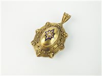 Lot 175 - A Victorian split pearl and enamel locket pendant