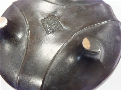 Lot 502 - A Chinese bronze censer bearing six character Ming marks to underside