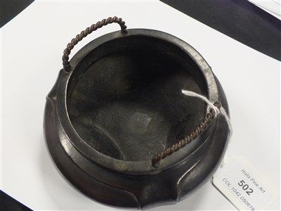 Lot 502 - A Chinese bronze censer bearing six character Ming marks to underside