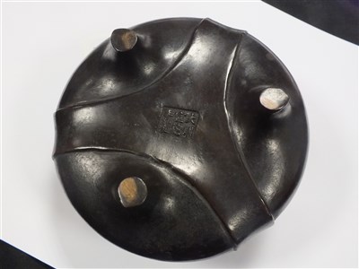 Lot 502 - A Chinese bronze censer bearing six character Ming marks to underside