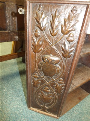 Lot 898 - An English school copper clad oak Arts and Crafts bookcase