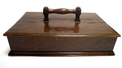 Lot 356 - A George III mahogany two-door hinged cutlery / candle box