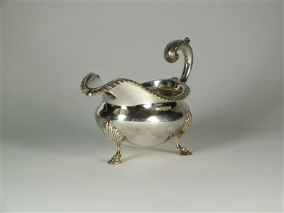 Lot 180 - A silver sauce boat