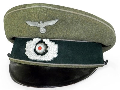 Lot 495 - A Third Reich German Army Propaganda Troops officers visor cap (Propagandatruppen) visor cap