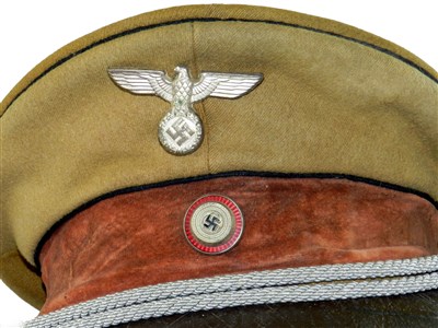 Lot 520 - A pre-1939 Third Reich German NSDAP Kreisleiter Political Leader’s visor cap