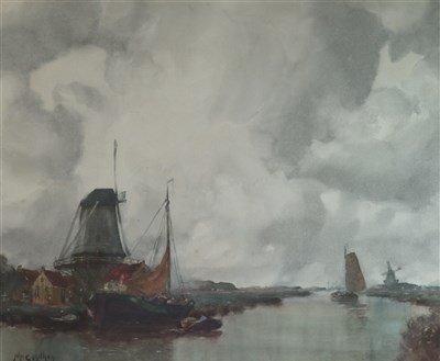 Lot 269 - John Ernest Aitken (1881-1957) a Dutch river landscape