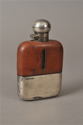 Lot 28 - A silver mounted hip flask
