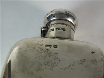 Lot 229 - A silver hip flask