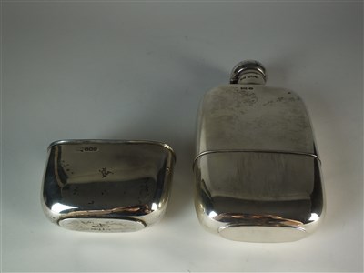 Lot 229 - A silver hip flask