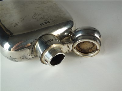 Lot 229 - A silver hip flask