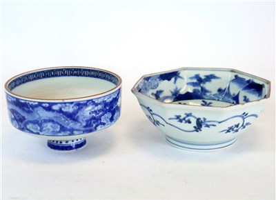 Lot 170 - Two 19th century Japanese blue and white bowls