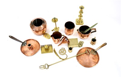 Lot 427 - A collection of Georgian and later copper and brass wares