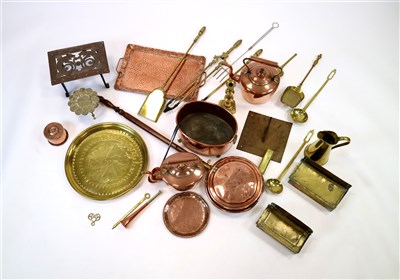 Lot 745 - A large collection of Georgian and later copper and brass