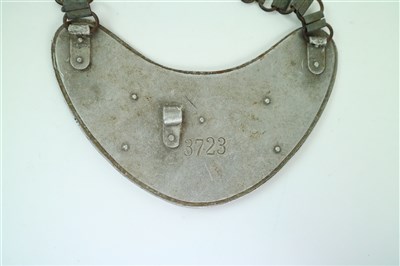 Lot 372 - A WWII Hungarian Army Police gorget and chain