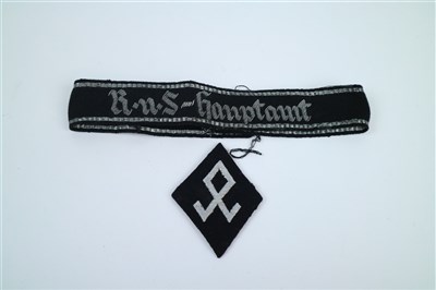 Lot 311 - A Waffen-SS RuS-Hauptamt (Race and Resettlement) cuff title and Sleeve Diamond