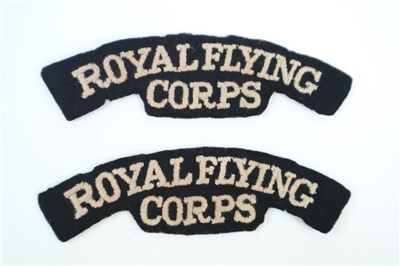 Lot 490 - A pair of WW1 Royal Flying Corps shoulder patches (2)