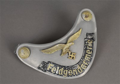 Lot 500 - A German Third Reich Feldgendarmerie Military Police gorget and chain