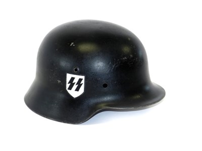 Lot 482 - A WW2 German Stahlhelm shell with SS emblem, lacking liner