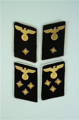 Lot 507 - Two sets of NSDAP Kreis-level administrative position collar tabs