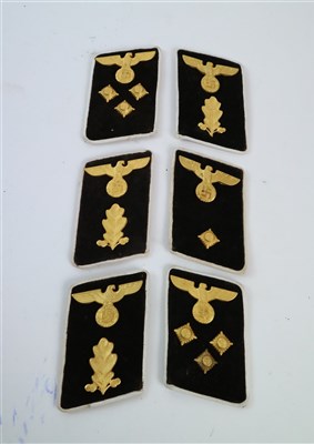 Lot 508 - Two sets of NSDAP Kreis-level administrative position collar tabs