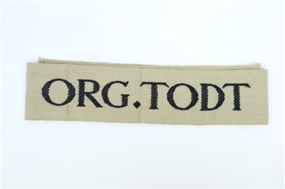 Lot 379 - A German Third Reich Ord.Todt (Organisation Todt) milk grey cuff band