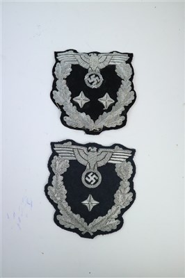 Lot 511 - Two Diplomatic Corps NSDAP Officials rank insignia patches