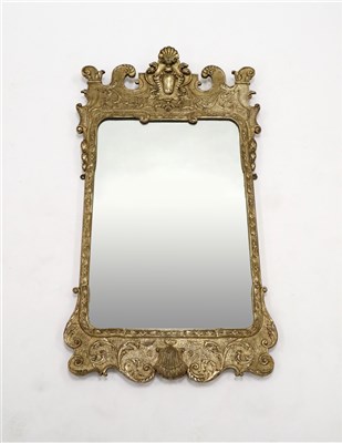 Lot 225 - A George II design gilt framed pier glass / wall mirror