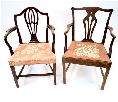 Lot 499 - Two George III dining chairs