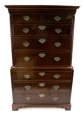 Lot 892 - A George III mahogany chest on chest