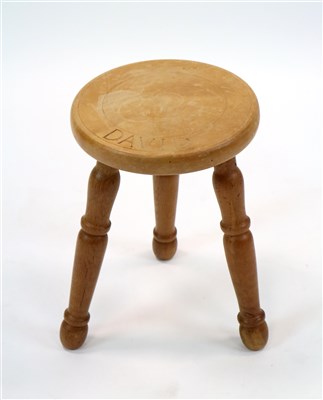 Lot 960 - A small turned wooden carved stool