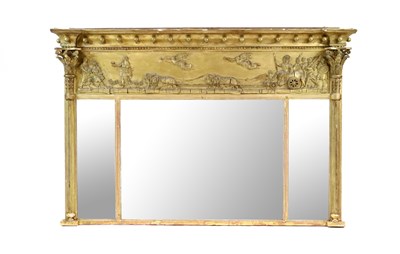 Lot 871 - A 19th century gilt plaster frame over-mantle mirror