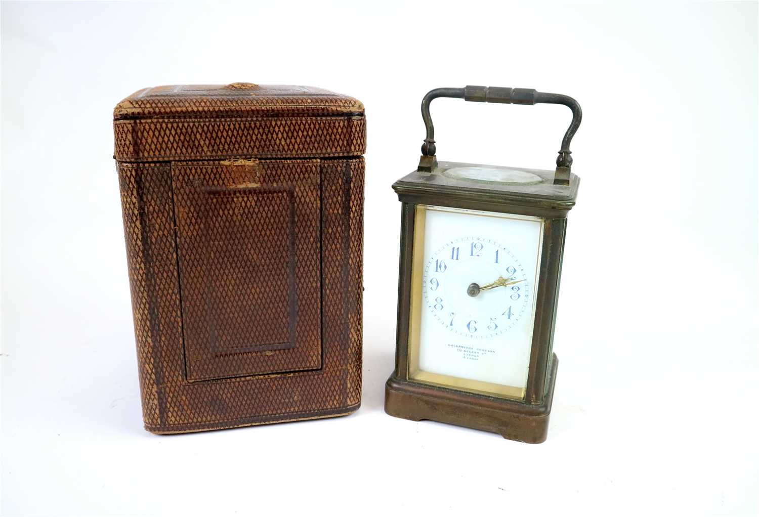 Lot 703 - An Edwardian brass cased carriage clock