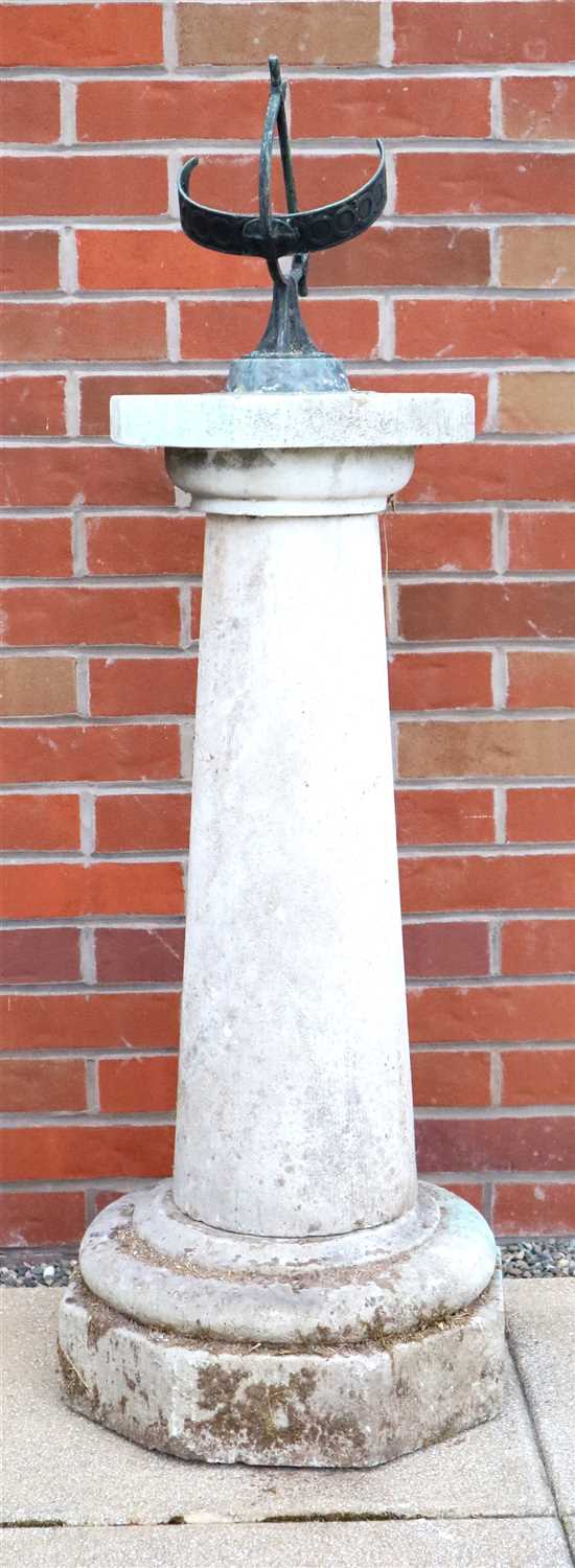 Lot 781 - A 20th century bronze floor standing sundial