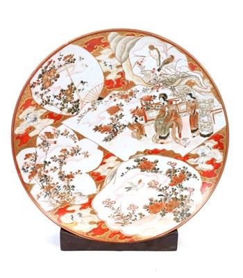 Lot 339 - A 19th century Japanese Kutani porcelain charger on stand